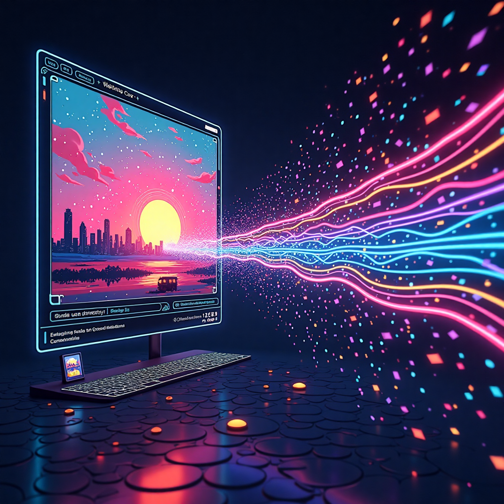 Illustration of AI interacting with media